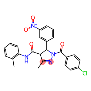 N-(2-Methylphenyl)-5-(3-nitrophenyl)-1-(4-chlorobenzoyl)-3-methyl-4,5-dihydro-1H-pyrazole-4-carboxamide