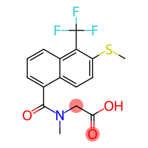 [N-Methyl-N-[oxo[5-(trifluoromethyl)-6-methylthio-1-naphtyl]methyl]amino]acetic acid