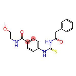 N-(2-methoxyethyl)-4-({[(2-phenylacetyl)amino]carbothioyl}amino)benzamide