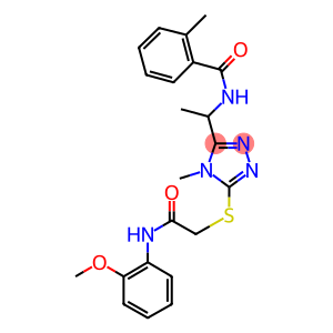 N-[1-(5-{[2-(2-methoxyanilino)-2-oxoethyl]thio}-4-methyl-4H-1,2,4-triazol-3-yl)ethyl]-2-methylbenzamide