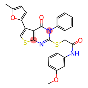 N-(3-methoxyphenyl)-2-{[5-(5-methyl-2-furyl)-4-oxo-3-phenyl-3,4-dihydrothieno[2,3-d]pyrimidin-2-yl]sulfanyl}acetamide