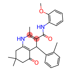 N-(2-methoxyphenyl)-2,7,7-trimethyl-4-(2-methylphenyl)-5-oxo-1,4,5,6,7,8-hexahydro-3-quinolinecarboxamide