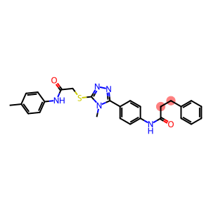 N-[4-(4-methyl-5-{[2-oxo-2-(4-toluidino)ethyl]sulfanyl}-4H-1,2,4-triazol-3-yl)phenyl]-3-phenylpropanamide