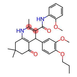 N-(2-methoxyphenyl)-4-(3-methoxy-4-propoxyphenyl)-2,7,7-trimethyl-5-oxo-1,4,5,6,7,8-hexahydro-3-quinolinecarboxamide