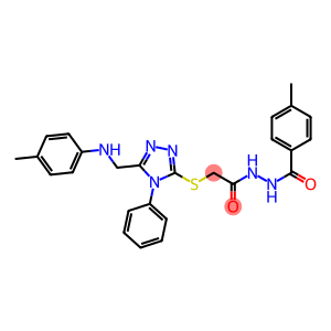 N'-(4-methylbenzoyl)-2-{[4-phenyl-5-(4-toluidinomethyl)-4H-1,2,4-triazol-3-yl]sulfanyl}acetohydrazide