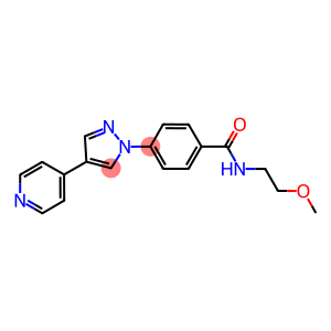 N-(2-METHOXYETHYL)-4-[4-(PYRIDIN-4-YL)-1H-PYRAZOL-1-YL]BENZAMIDE