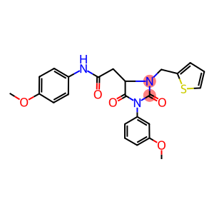 N-(4-METHOXYPHENYL)-2-(1-(3-METHOXYPHENYL)-2,5-DIOXO-3-(THIOPHEN-2-YLMETHYL)IMIDAZOLIDIN-4-YL)ACETAMIDE