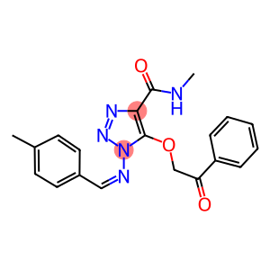 N-METHYL-1-{[(1Z)-(4-METHYLPHENYL)METHYLENE]AMINO}-5-(2-OXO-2-PHENYLETHOXY)-1H-1,2,3-TRIAZOLE-4-CARBOXAMIDE