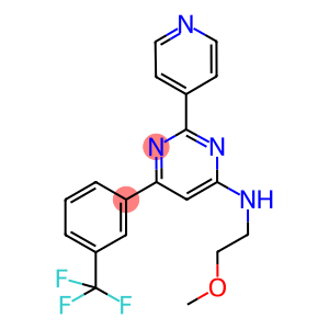 N-(2-METHOXYETHYL)-2-PYRIDIN-4-YL-6-[3-(TRIFLUOROMETHYL)PHENYL]PYRIMIDIN-4-AMINE