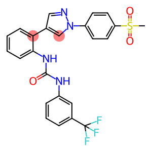 N-[2-(1-(4-(METHYLSULPHONYL)PHENYL)-1H-PYRAZOL-4-YL)PHENYL]-N'-(3-(TRIFLUOROMETHYL)PHENYL)UREA