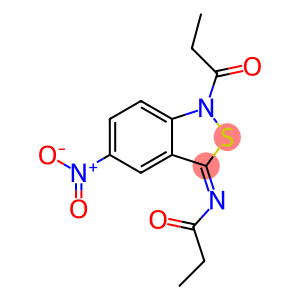 5-Nitro-1-propionyl-3(1H)-propionylimino-2,1-benzisothiazole