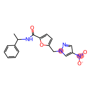 5-({4-nitro-1H-pyrazol-1-yl}methyl)-N-(1-phenylethyl)-2-furamide