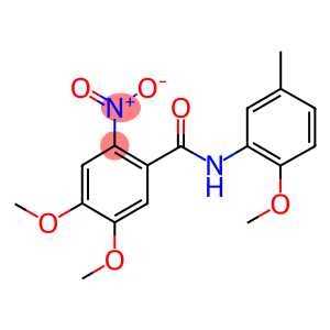 2-nitro-4,5-dimethoxy-N-(2-methoxy-5-methylphenyl)benzamide