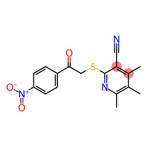 2-[(2-{4-nitrophenyl}-2-oxoethyl)sulfanyl]-4,5,6-trimethylnicotinonitrile