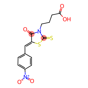 4-(5-{4-nitrobenzylidene}-4-oxo-2-thioxo-1,3-thiazolidin-3-yl)butanoic acid