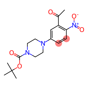 4-(3-Acetyl-4-nitrophenyl)piperazine, N1-BOC protected