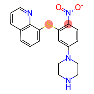 8-[(2-NITRO-5-PIPERAZIN-1-YLPHENYL)THIO]QUINOLINE