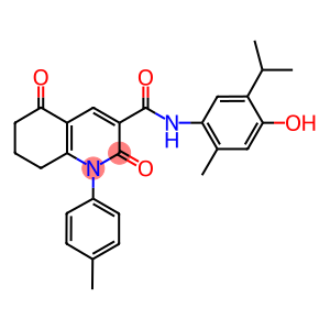 N-(4-HYDROXY-5-ISOPROPYL-2-METHYLPHENYL)-1-(4-METHYLPHENYL)-2,5-DIOXO-1,2,5,6,7,8-HEXAHYDRO-3-QUINOLINECARBOXAMIDE