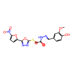 N2-(4-Hydroxy-3-methoxybenzylidene)-2-[5-(5-nitro-2-furyl)-1,3,4-oxadiazol-2-ylthio]acetohydrazide