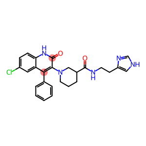 N-(2-(1H-IMIDAZOL-4-YL)ETHYL)-1-(6-CHLORO-2-OXO-4-PHENYL-1,2-DIHYDROQUINOLIN-3-YL)PIPERIDINE-3-CARBOXAMIDE