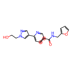 N-(2-FURYLMETHYL)-6-[1-(2-HYDROXYETHYL)-1H-PYRAZOL-4-YL]NICOTINAMIDE