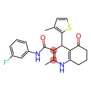 N-(3-fluorophenyl)-2-methyl-4-(3-methyl-2-thienyl)-5-oxo-1,4,5,6,7,8-hexahydro-3-quinolinecarboxamide