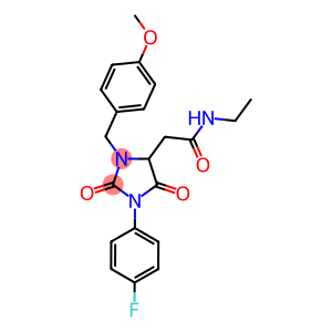 N-ETHYL-2-[1-(4-FLUOROPHENYL)-3-(4-METHOXYBENZYL)-2,5-DIOXO-4-IMIDAZOLIDINYL]ACETAMIDE