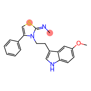 N-[(2E)-3-[2-(5-METHOXY-1H-INDOL-3-YL)ETHYL]-4-PHENYL-1,3-THIAZOL-2(3H)-YLIDENE]-N-METHYLAMINE