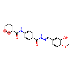 N-[4-({2-[(E)-(3-hydroxy-4-methoxyphenyl)methylidene]hydrazino}carbonyl)phenyl]cyclohexanecarboxamide