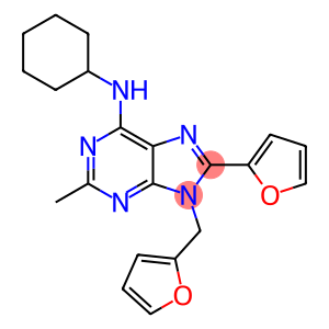 N-CYCLOHEXYL-8-(FURAN-2-YL)-9-((FURAN-2-YL)METHYL)-2-METHYL-9H-PURIN-6-AMINE