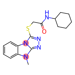 N-CYCLOHEXYL-2-(9-METHYL-9H-BENZO[4,5]IMIDAZO[2,1-C][1,2,4]TRIAZOL-3-YLSULFANYL)-ACETAMIDE