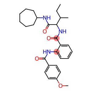 N-{1-[(CYCLOHEPTYLAMINO)CARBONYL]-2-METHYLBUTYL}-2-[(4-METHOXYBENZOYL)AMINO]BENZAMIDE