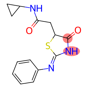 N-CYCLOPROPYL-2-[(2Z)-4-OXO-2-(PHENYLIMINO)-1,3-THIAZOLIDIN-5-YL]ACETAMIDE