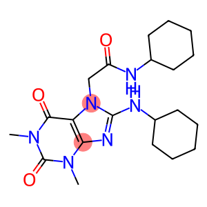 N-CYCLOHEXYL-2-(8-(CYCLOHEXYLAMINO)-1,3-DIMETHYL-2,6-DIOXO-1,2,3,6-TETRAHYDROPURIN-7-YL)ACETAMIDE