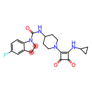 N-(1-[2-(CYCLOPROPYLAMINO)-3,4-DIOXOCYCLOBUT-1-EN-1-YL]PIPERIDIN-4-YL)-5-FLUOROINDOLINE-1-CARBOXAMIDE