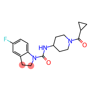 N-[1-(CYCLOPROPYLCARBONYL)PIPERIDIN-4-YL]-5-FLUOROINDOLINE-1-CARBOXAMIDE