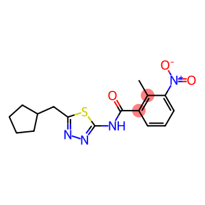 N-[5-(cyclopentylmethyl)-1,3,4-thiadiazol-2-yl]-3-nitro-2-methylbenzamide