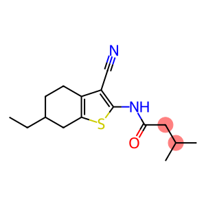 N-(3-cyano-6-ethyl-4,5,6,7-tetrahydro-1-benzothiophen-2-yl)-3-methylbutanamide