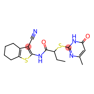 N-(3-cyano-4,5,6,7-tetrahydro-1-benzothien-2-yl)-2-[(4-methyl-6-oxo-1,6-dihydro-2-pyrimidinyl)sulfanyl]butanamide