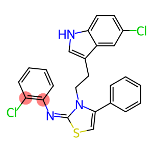 N-[(2E)-3-[2-(5-CHLORO-1H-INDOL-3-YL)ETHYL]-4-PHENYL-1,3-THIAZOL-2(3H)-YLIDENE]-N-(2-CHLOROPHENYL)AMINE