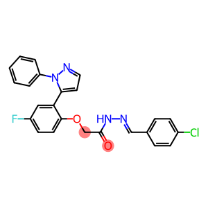 N'-[(1E)-(4-CHLOROPHENYL)METHYLENE]-2-[4-FLUORO-2-(1-PHENYL-1H-PYRAZOL-5-YL)PHENOXY]ACETOHYDRAZIDE