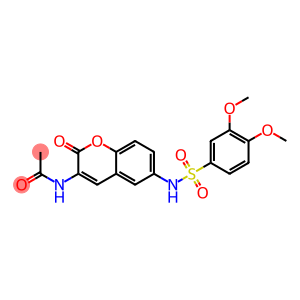 N1-(6-{[(3,4-dimethoxyphenyl)sulfonyl]amino}-2-oxo-2H-chromen-3-yl)acetamide