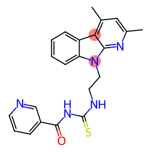 N-({[2-(2,4-DIMETHYL-9H-PYRIDO[2,3-B]INDOL-9-YL)ETHYL]AMINO}CARBONOTHIOYL)NICOTINAMIDE