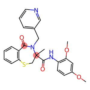 N-(2,4-DIMETHOXYPHENYL)-3-METHYL-5-OXO-4-(3-PYRIDINYLMETHYL)-2,3,4,5-TETRAHYDRO-1,4-BENZOTHIAZEPINE-3-CARBOXAMIDE