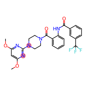 N-[2-((4-(4,6-DIMETHOXYPYRIMIDIN-2-YL)PIPERAZIN-1-YL)CARBONYL)PHENYL]-3-(TRIFLUOROMETHYL)BENZAMIDE