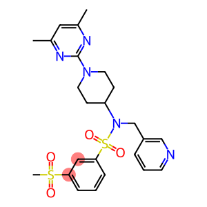 N-[1-(4,6-DIMETHYLPYRIMIDIN-2-YL)PIPERIDIN-4-YL]-3-(METHYLSULFONYL)-N-(PYRIDIN-3-YLMETHYL)BENZENESULFONAMIDE