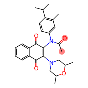 N-[3-(2,6-dimethylmorpholino)-1,4-dioxo-1,4-dihydro-2-naphthalenyl]-N-(4-isopropyl-3-methylphenyl)acetamide