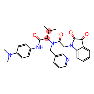 N-(4-(DIMETHYLAMINO)PHENYL)-2-(2-(2,3-DIOXOINDOLIN-1-YL)-N-(PYRIDIN-3-YLMETHYL)ACETAMIDO)-3-METHYLBUTANAMIDE