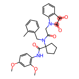 N-(2,4-DIMETHOXYPHENYL)-1-(2-(2,3-DIOXOINDOLIN-1-YL)-N-(2-METHYLBENZYL)ACETAMIDO)CYCLOPENTANECARBOXAMIDE