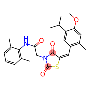 N-(2,6-dimethylphenyl)-2-[5-(5-isopropyl-4-methoxy-2-methylbenzylidene)-2,4-dioxo-1,3-thiazolidin-3-yl]acetamide